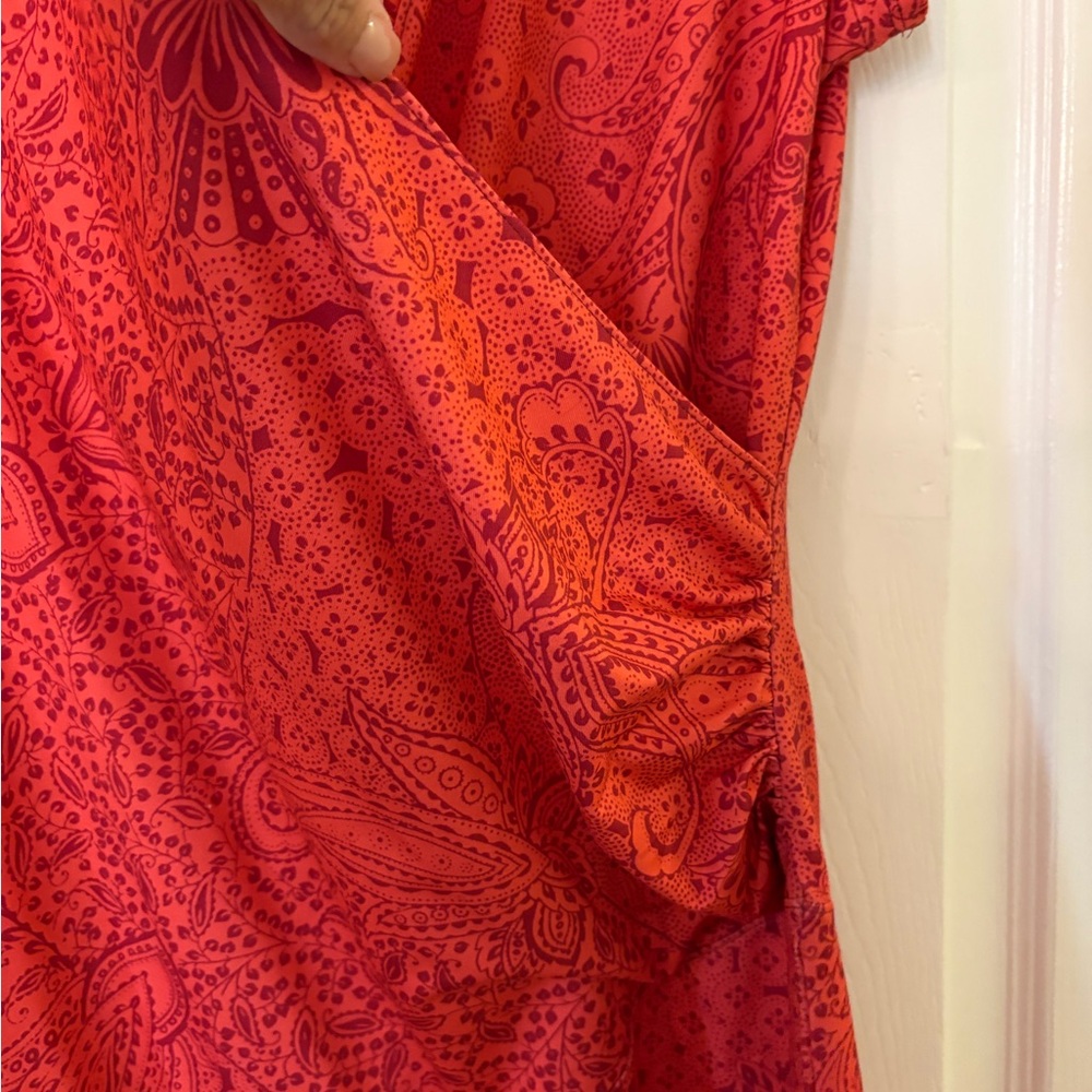 Athleta Red Paisley Dress MP - Picture 2 of 4